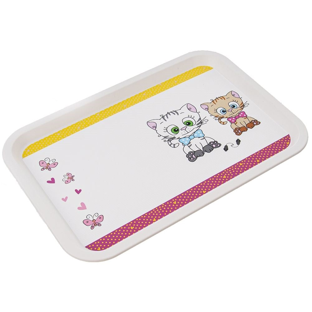 Serving tray with cat motif for children - durable materials