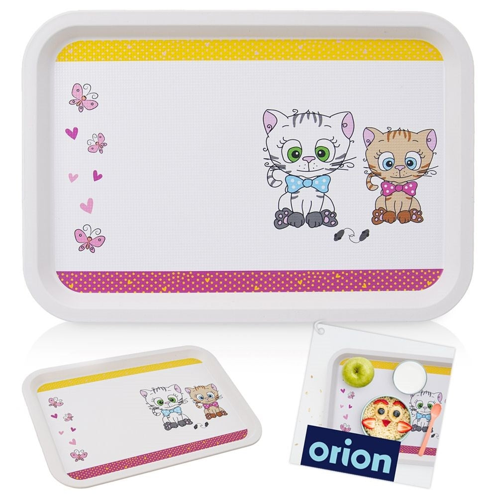 Serving tray with cat motif for children - durable materials