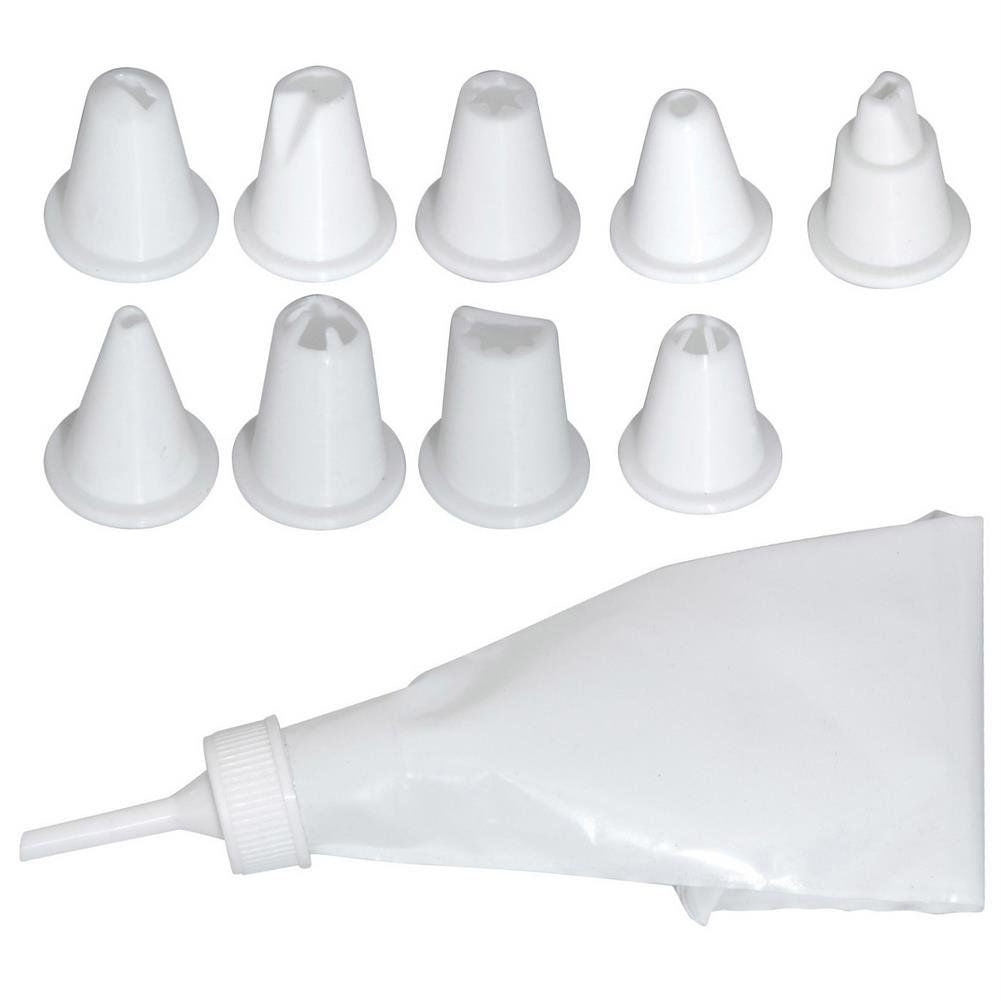 Set for decorating desserts: 10 nozzles, piping bag, adapter