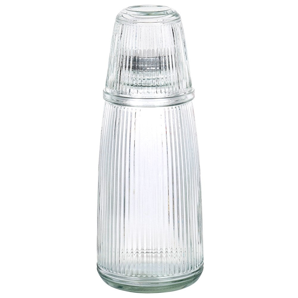 Set for serving: Glass and sealable decanter, thick glass