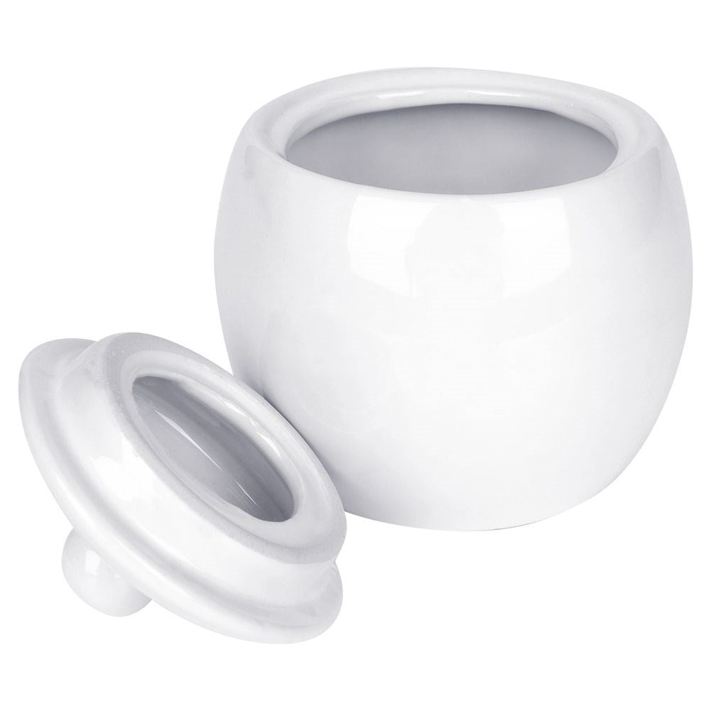 Set for sugar and milk in white porcelain, bowl and jug