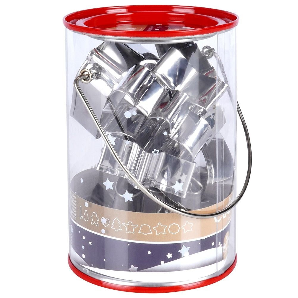 Set of 10 Christmas gingerbread molds in stainless steel