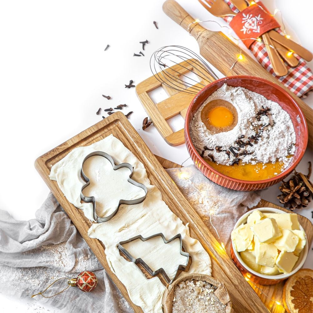 Set of 10 Christmas gingerbread molds in stainless steel