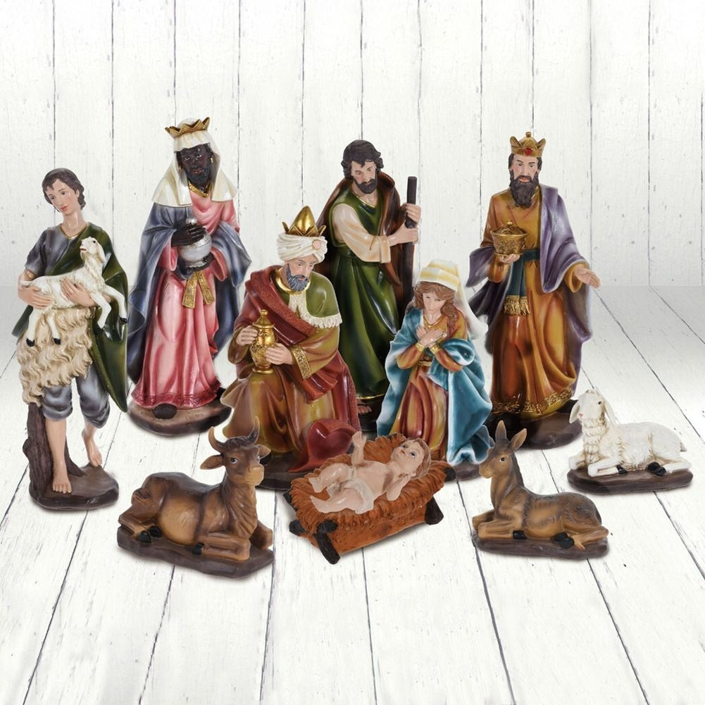 Set of 10 XL figures for nativity scenes, up to 40 cm