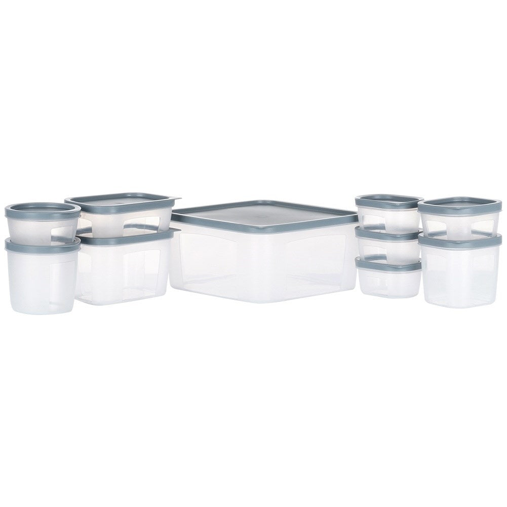 Set of 10 kitchen containers in 8 sizes, dishwasher/freezer safe