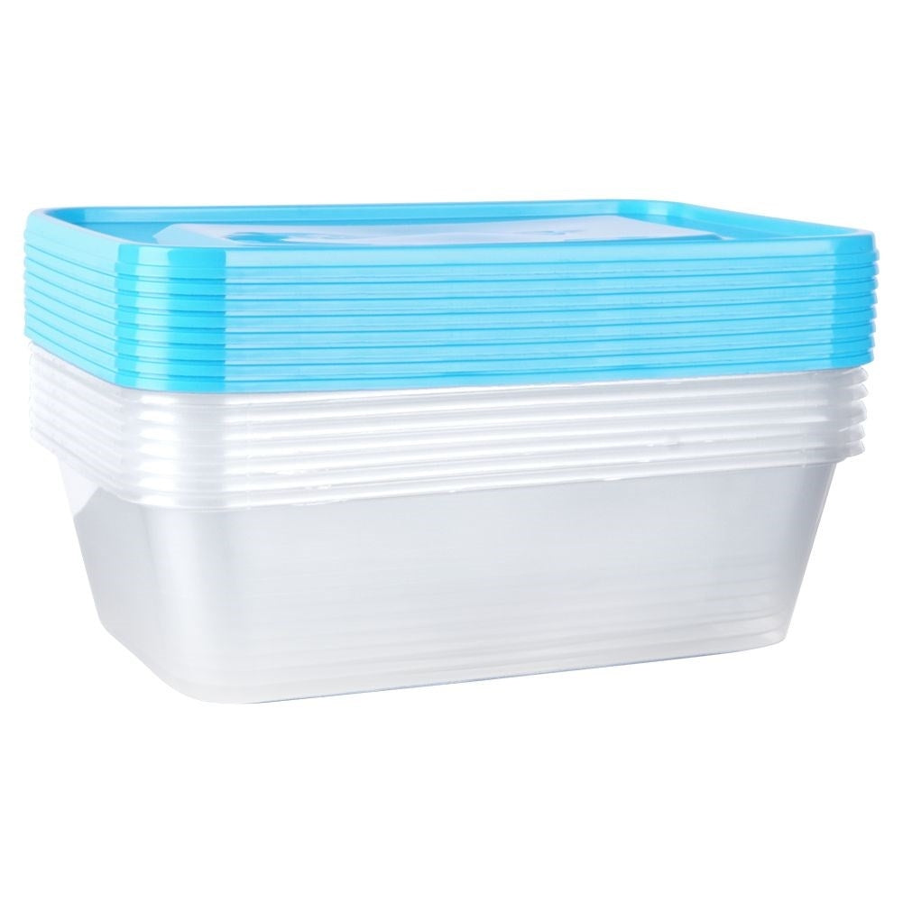 Set of 10 rectangular food boxes, 650 ml, fridge & microwave