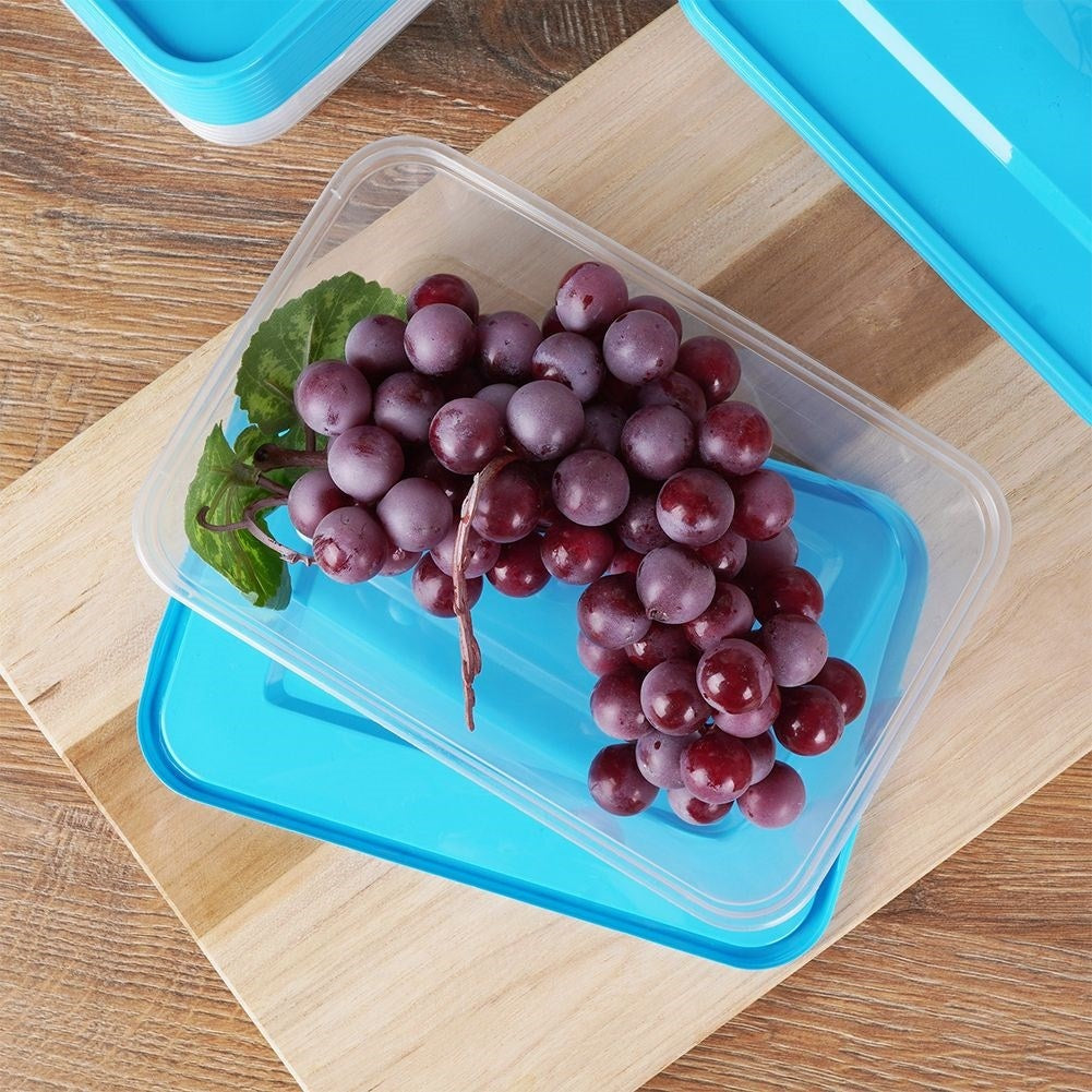 Set of 10 rectangular food boxes, 650 ml, fridge & microwave