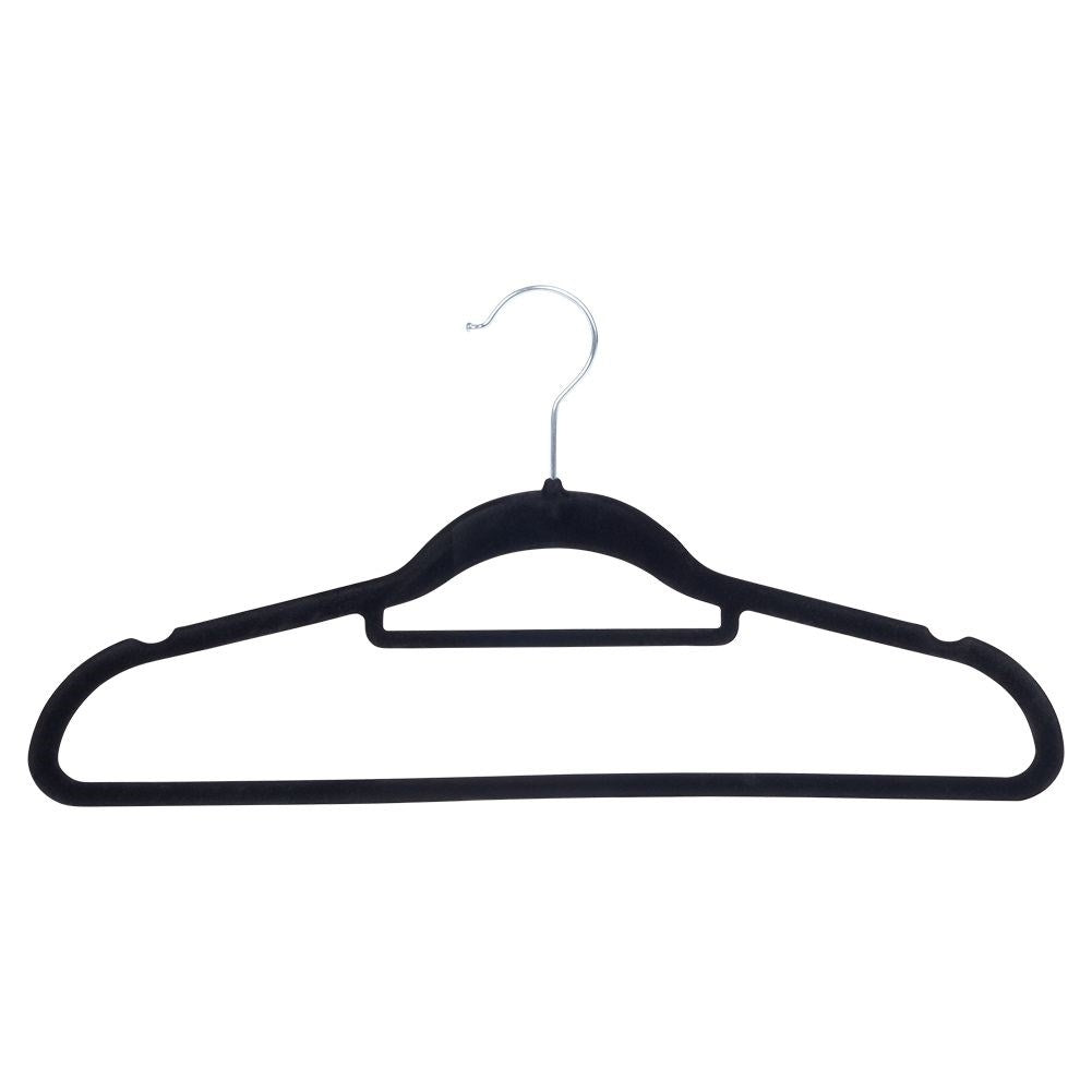 Set of 10 rotating clothes hangers in black velvet