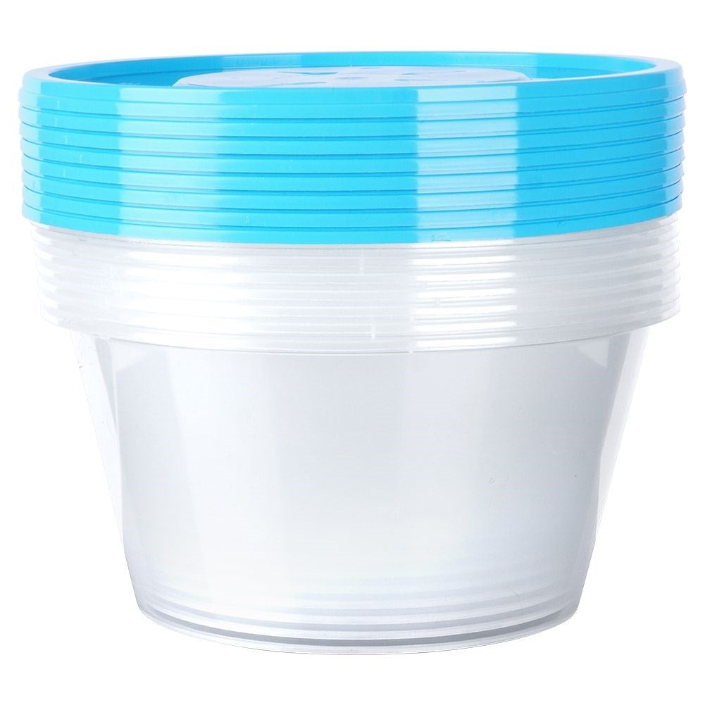 Set of 10 round food boxes, 650 ml, fridge & microwave safe