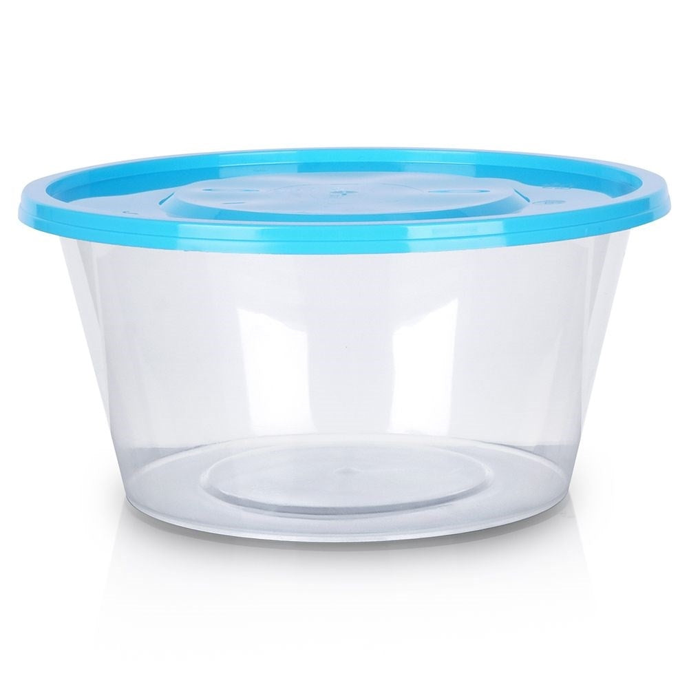 Set of 10 round food boxes, 650 ml, fridge & microwave safe