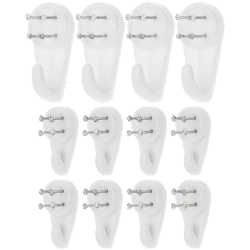 Set of 12 hooks with metal nails for concrete and wood
