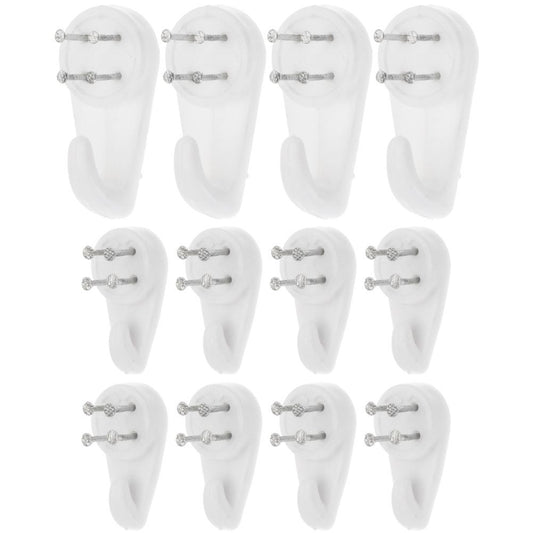 Set of 12 hooks with metal nails for concrete and wood