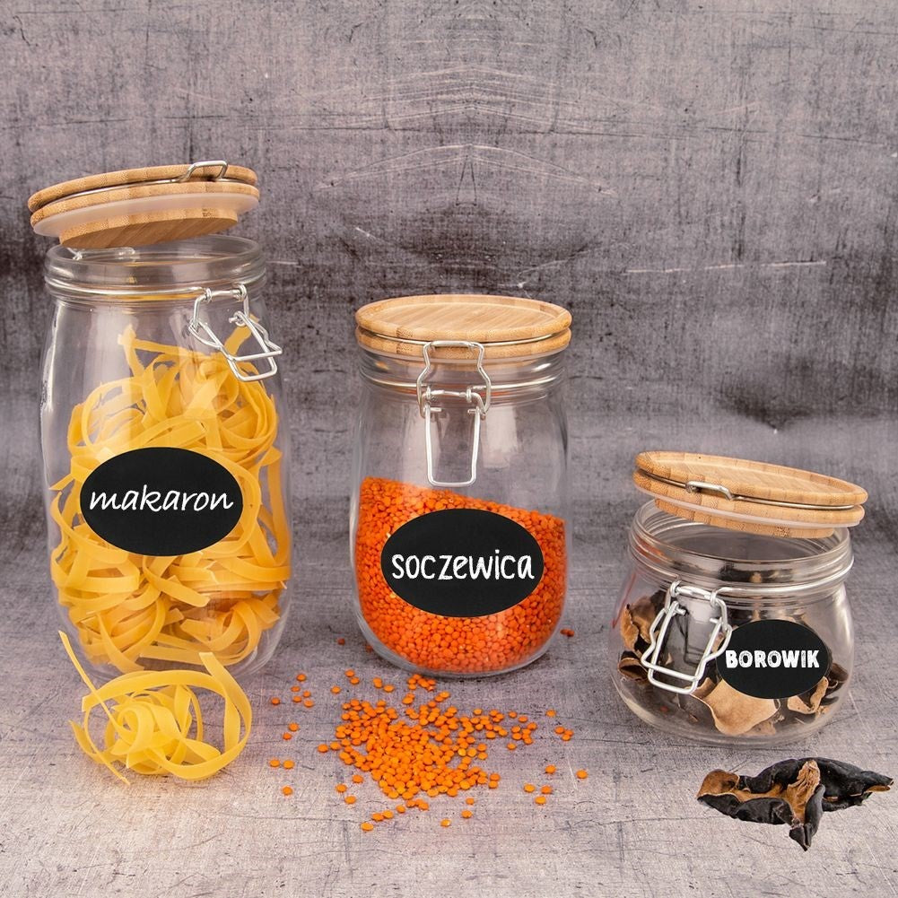 Set of 14 chalkboard labels for cans and bottles