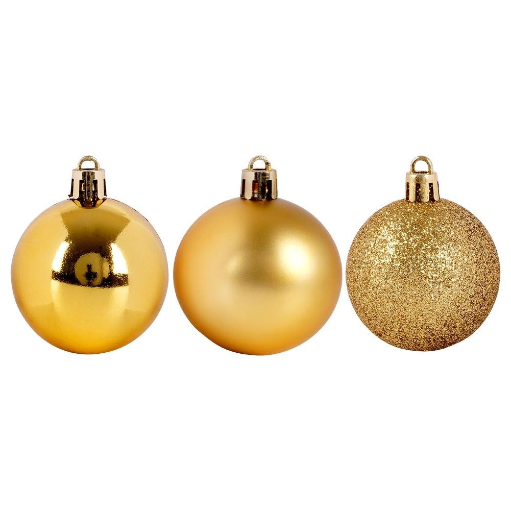 Set of 16 unbreakable Christmas tree balls in gold