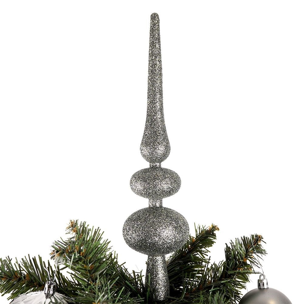 Set of 19 unbreakable Christmas tree balls in silver, matt and shiny