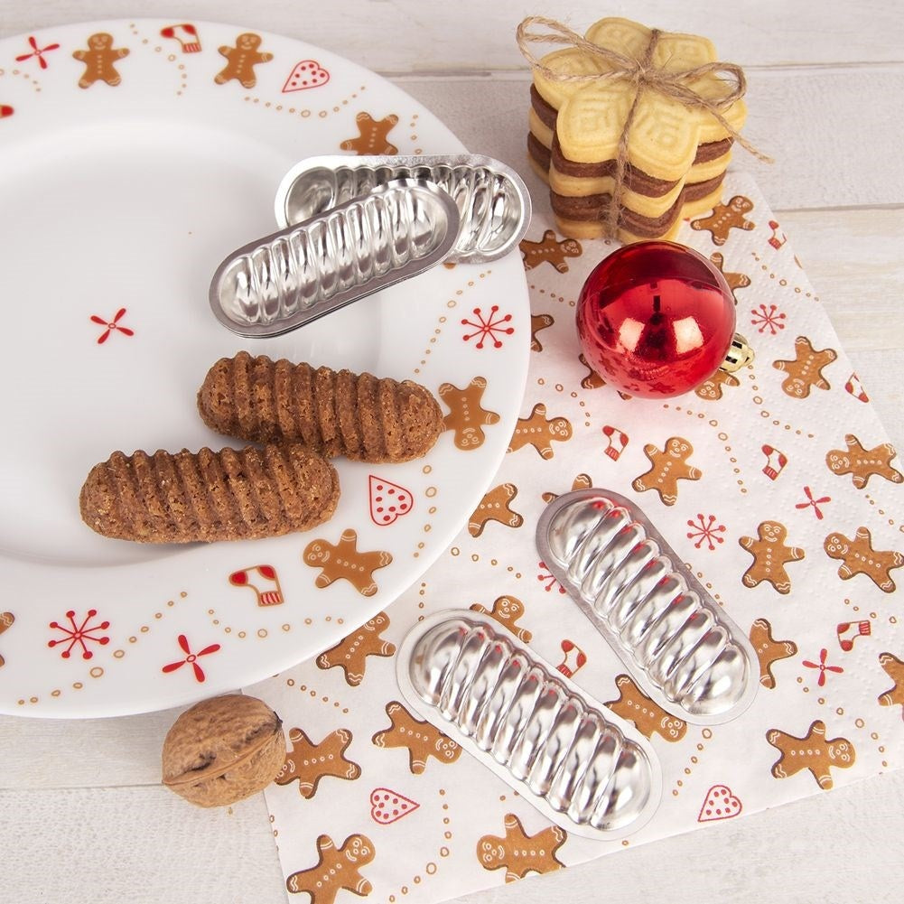 Set of 20 oblong cake tins in galvanized sheet