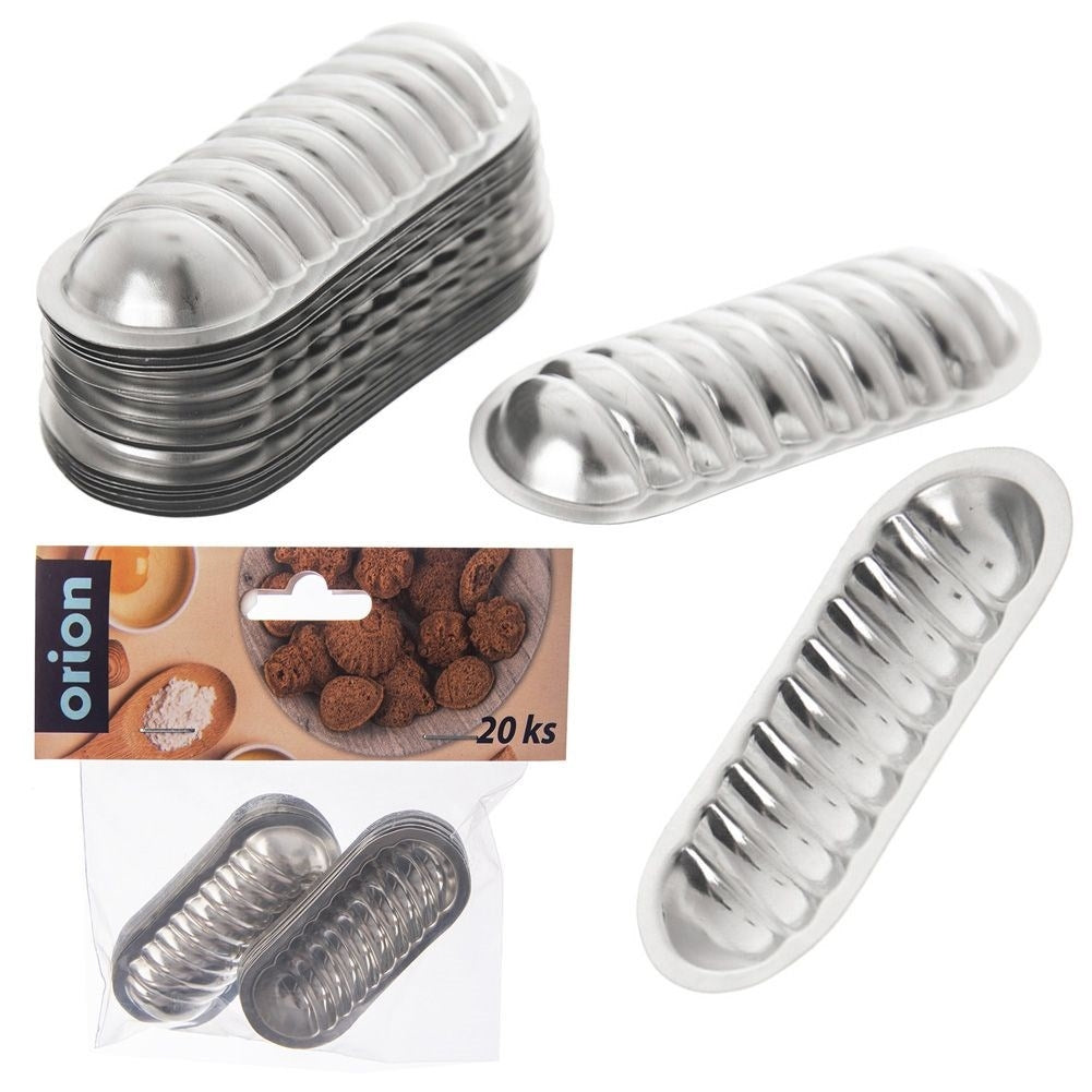 Set of 20 oblong cake tins in galvanized sheet