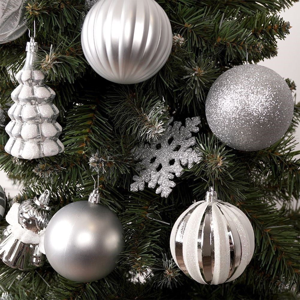 Set of 20 unbreakable Christmas tree balls in different patterns