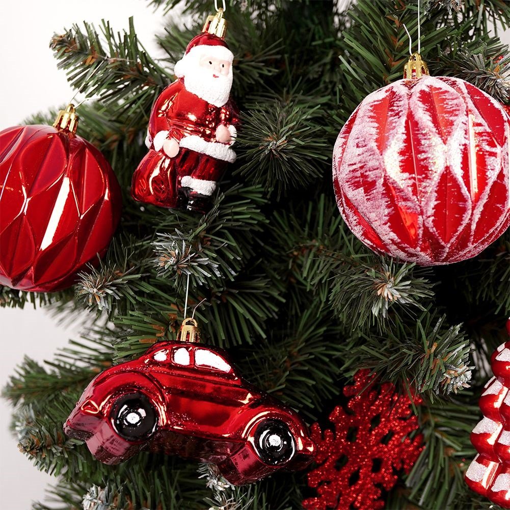 Set of 20 unbreakable Christmas tree balls in different patterns
