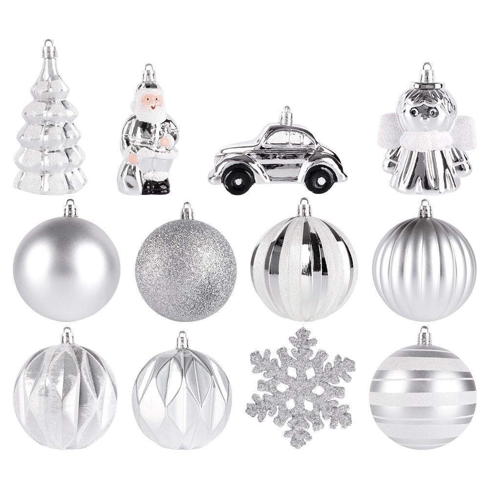 Set of 20 unbreakable Christmas tree balls in different patterns