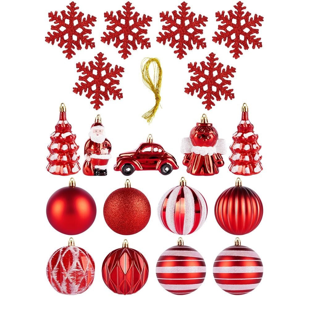 Set of 20 unbreakable Christmas tree balls in different patterns