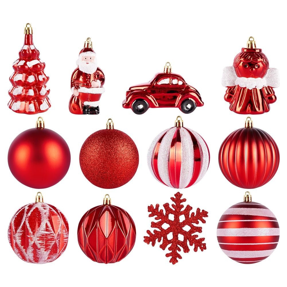 Set of 20 unbreakable Christmas tree balls in different patterns