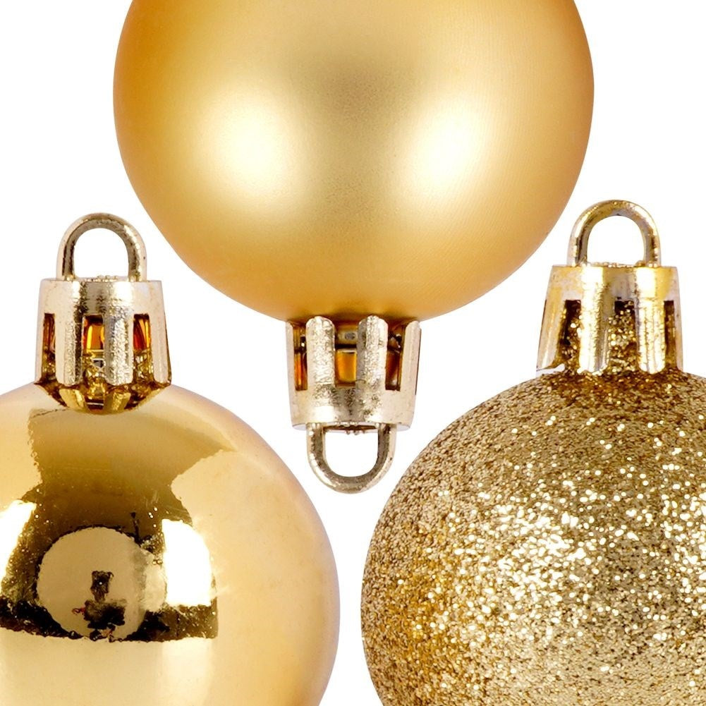 Set of 20 unbreakable Christmas tree balls in gold, glittery and matte