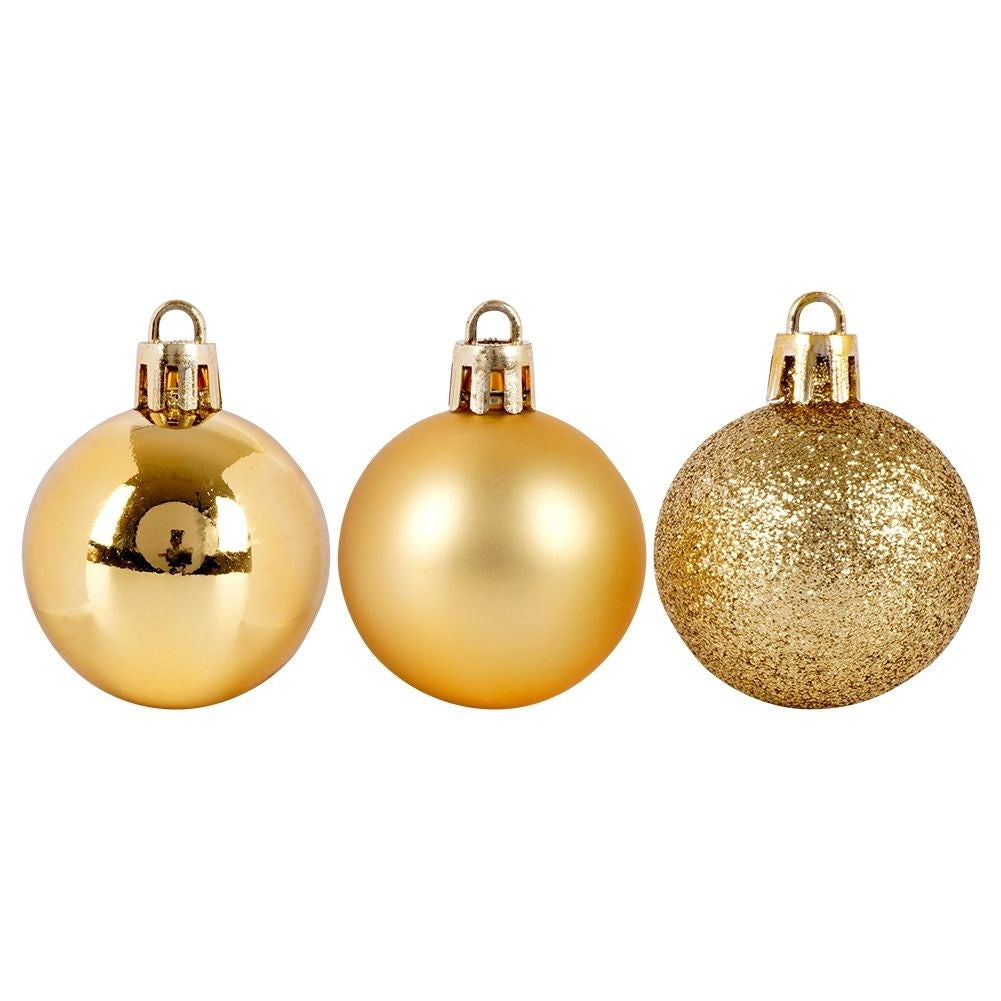 Set of 20 unbreakable Christmas tree balls in gold, glittery and matte