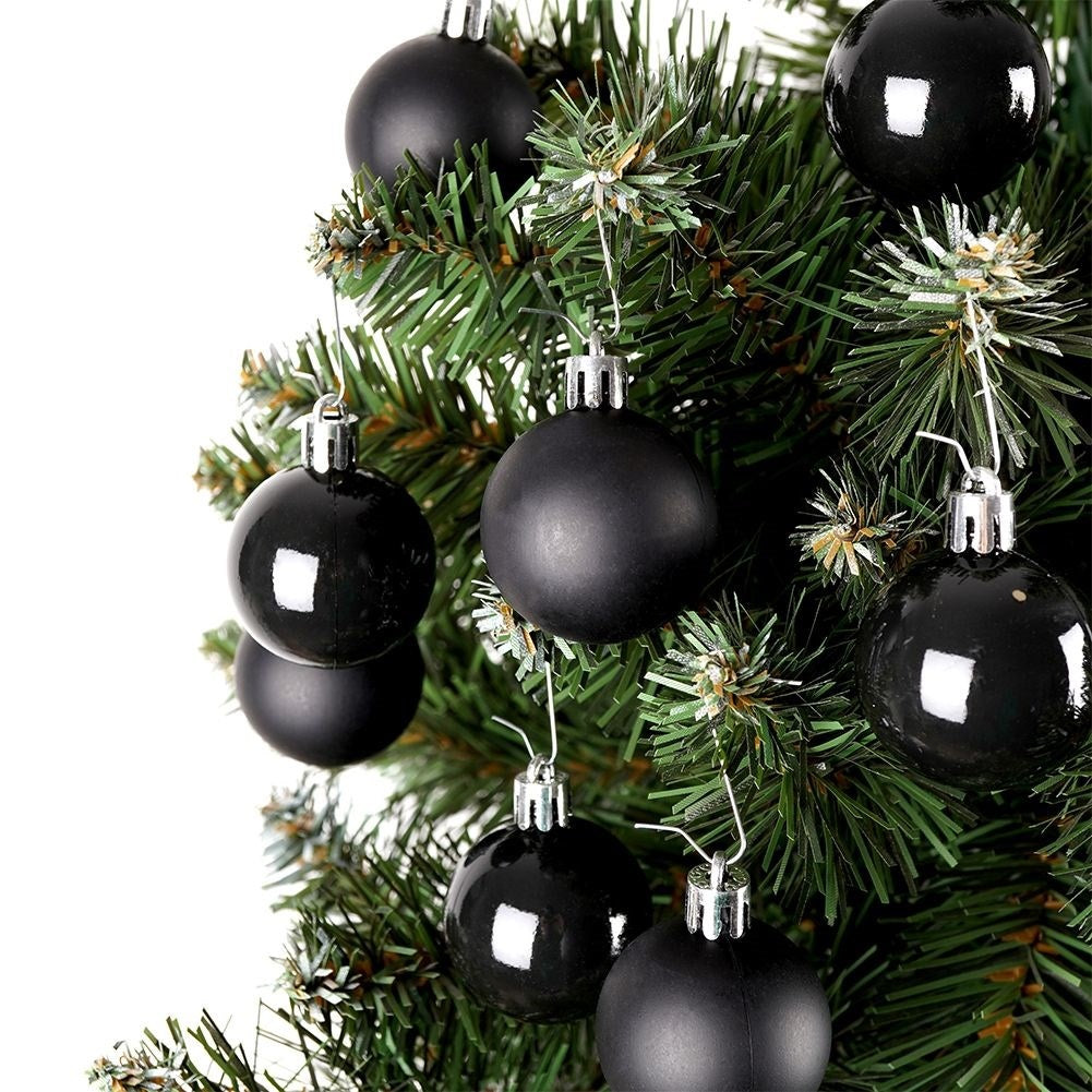 Set of 20 unbreakable durable Christmas tree balls in black
