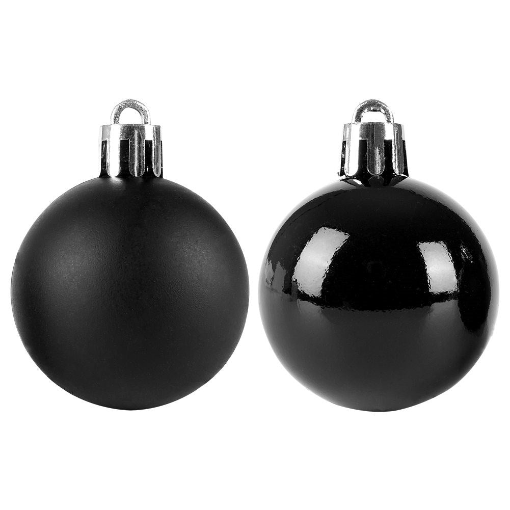 Set of 20 unbreakable durable Christmas tree balls in black
