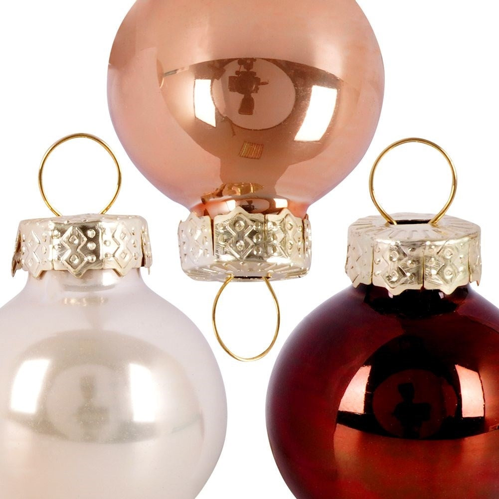 Set of 24 Elegant Amber Christmas Tree Baubles