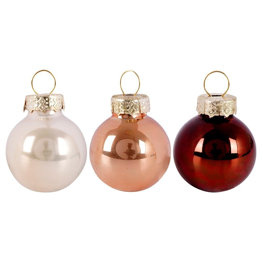 Set of 24 Elegant Amber Christmas Tree Baubles