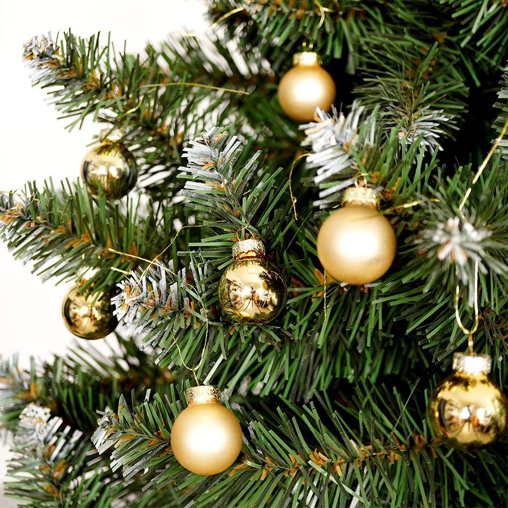 Set of 24 Gold Glass Balls: Matte & Shiny Christmas Decorations