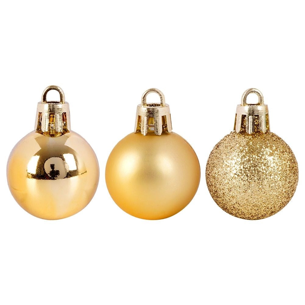 Set of 24 Unbreakable Christmas Baubles in Gold for Christmas Tree