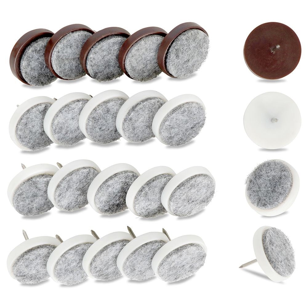 Set of 24 furniture pads in brown and white - Protect furniture