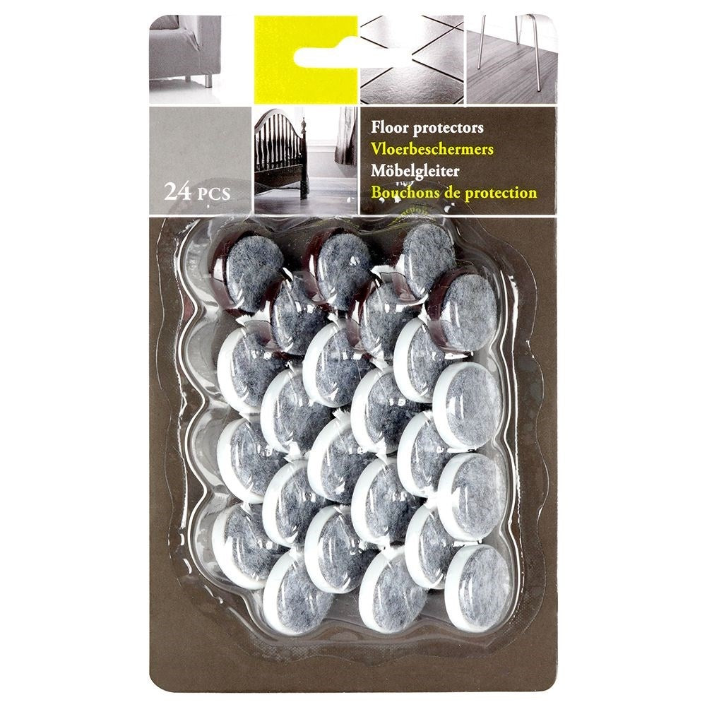 Set of 24 furniture pads in brown and white - Protect furniture