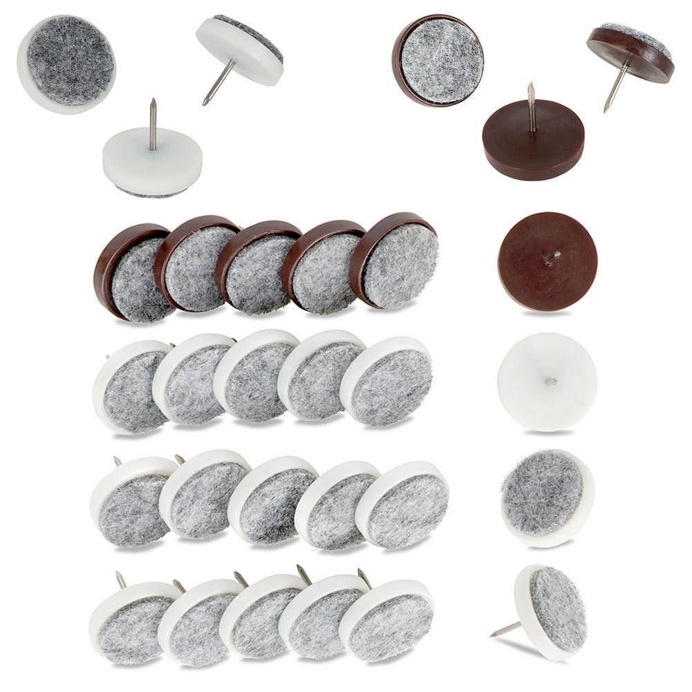 Set of 24 furniture pads in brown and white - Protect furniture