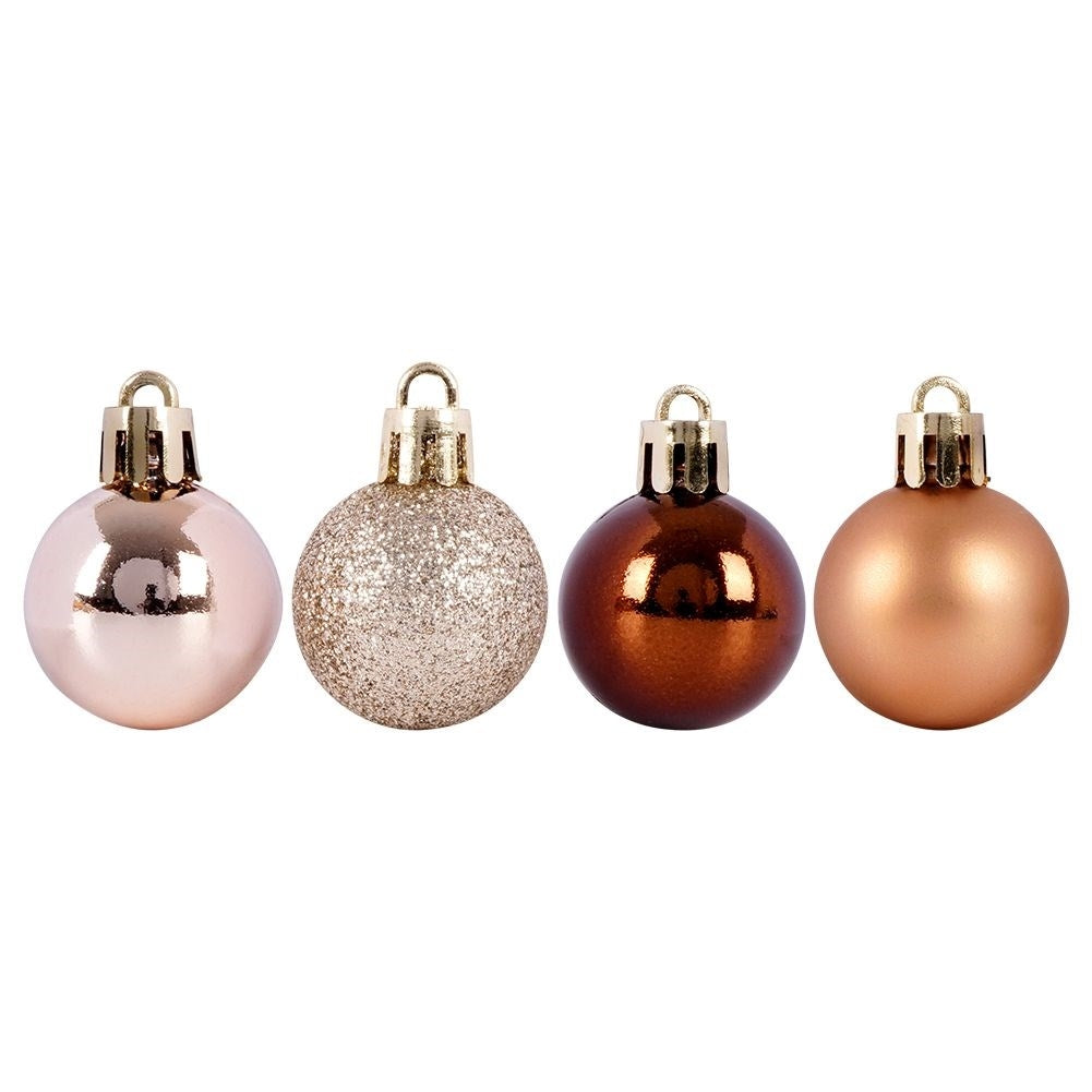 Set of 24 unbreakable Christmas tree balls in amber