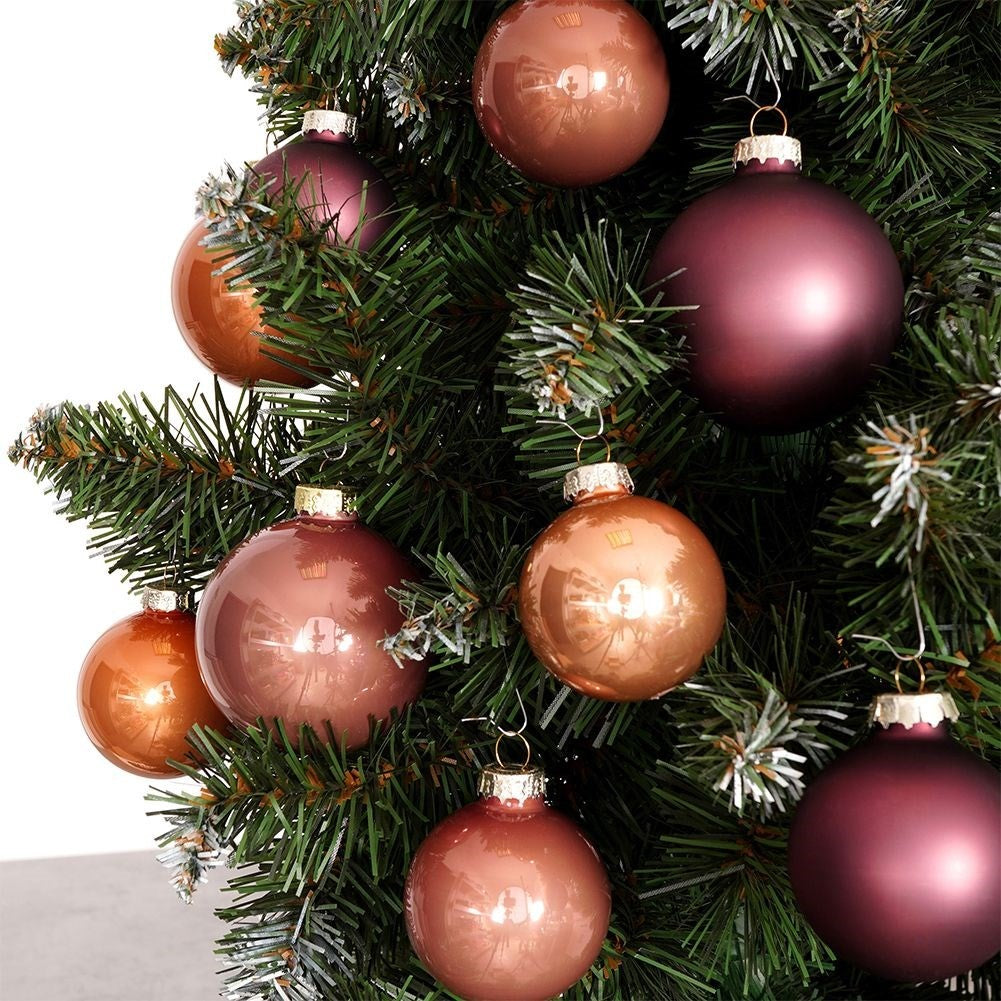 Set of 26 elegant glass Christmas tree balls