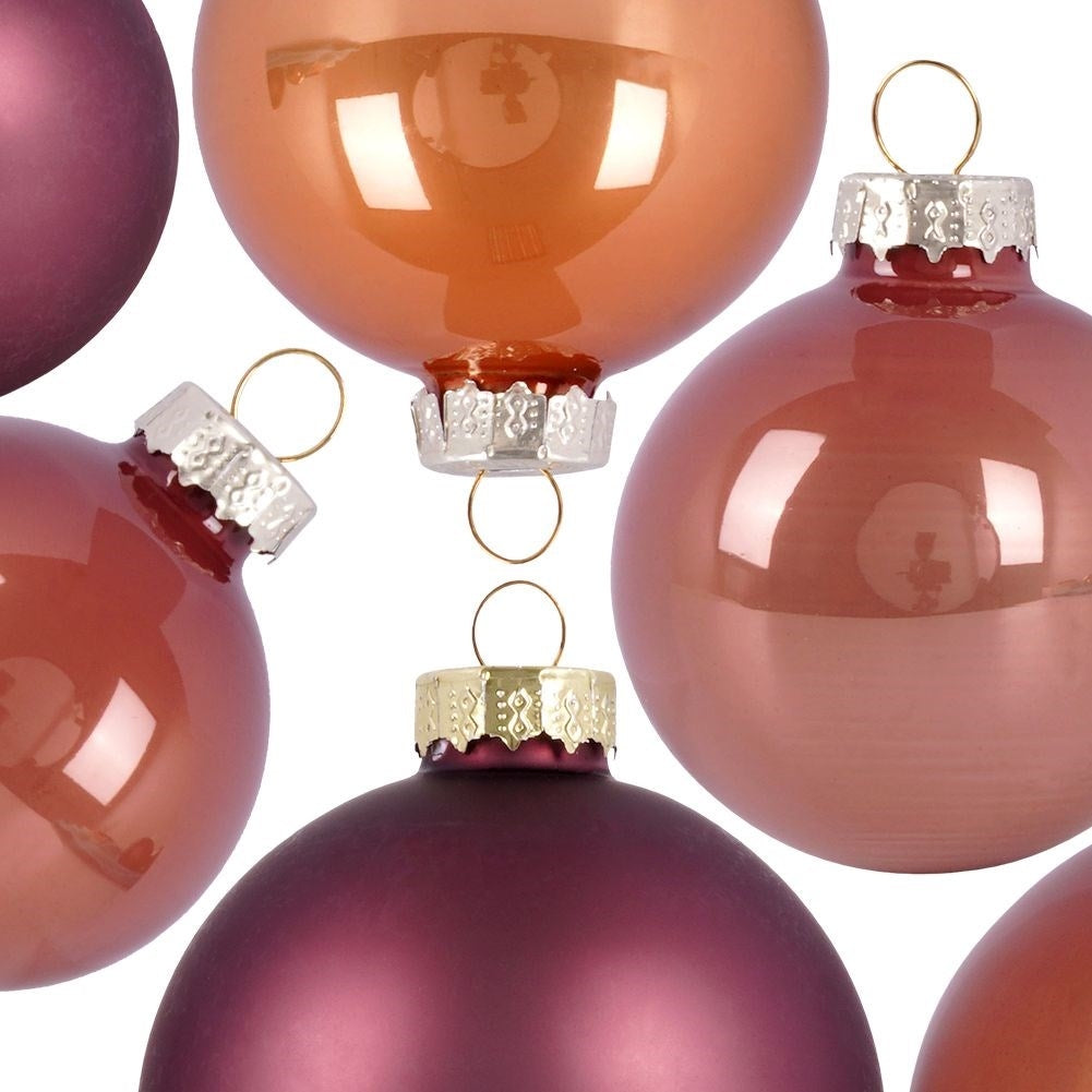 Set of 26 elegant glass Christmas tree balls