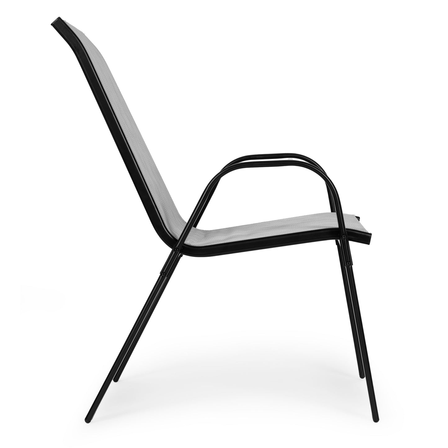 Set of 2 Garden Chairs for Terrace or Balcony Light Grey MultiGarden