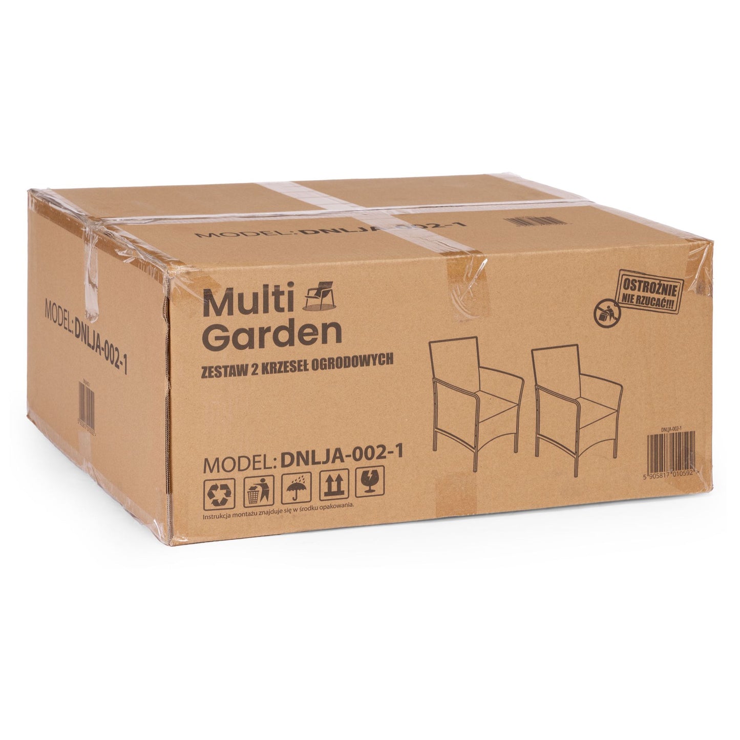 Set of 2 Outdoor Armchairs with Cushions, Rattan Effect