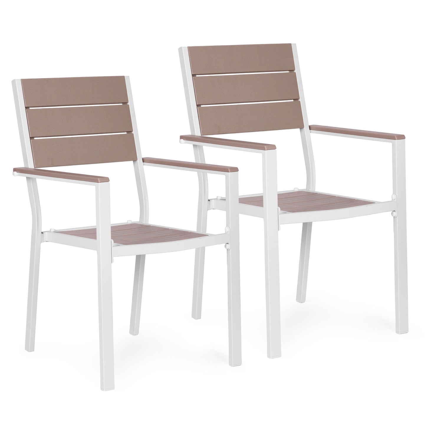Set of 2 Steel & HDPE Garden Chairs, Weather-Resistant