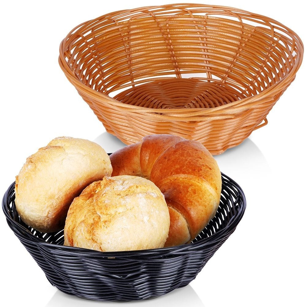 Set of 2 bread baskets in brown and black for serving