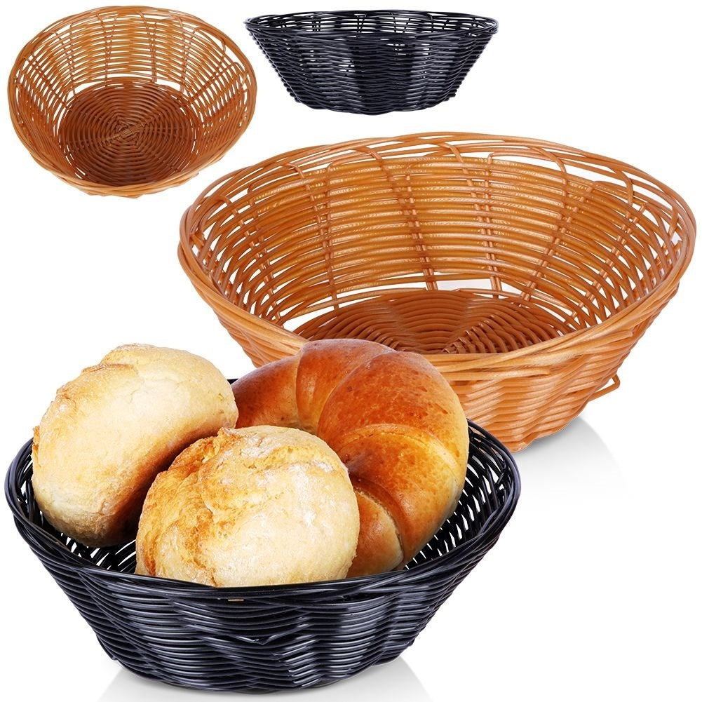 Set of 2 bread baskets in brown and black for serving