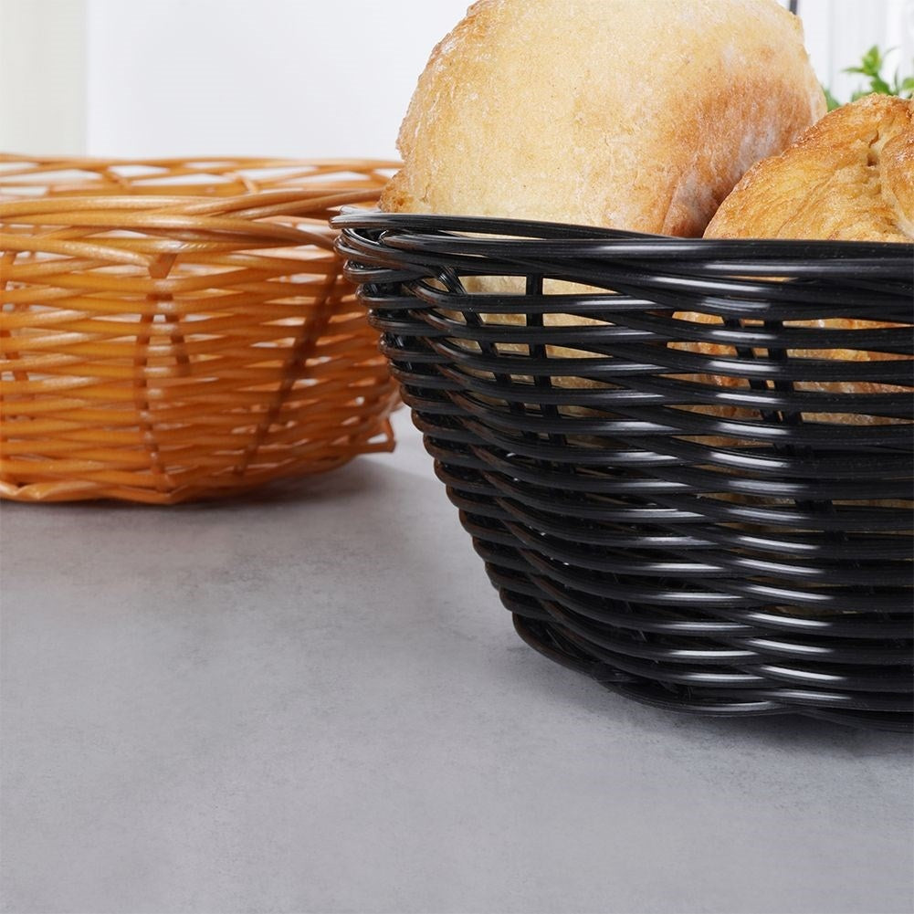 Set of 2 bread baskets in brown and black for serving