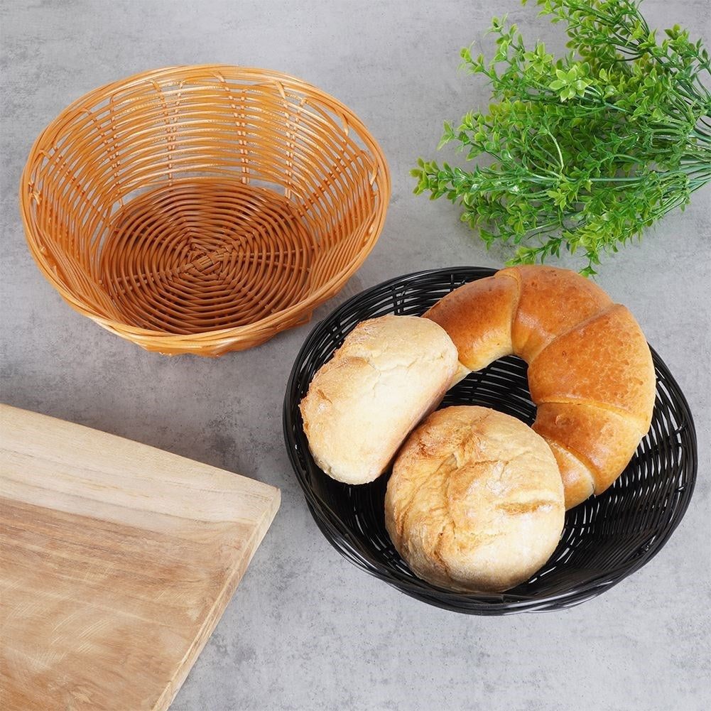 Set of 2 bread baskets in brown and black for serving