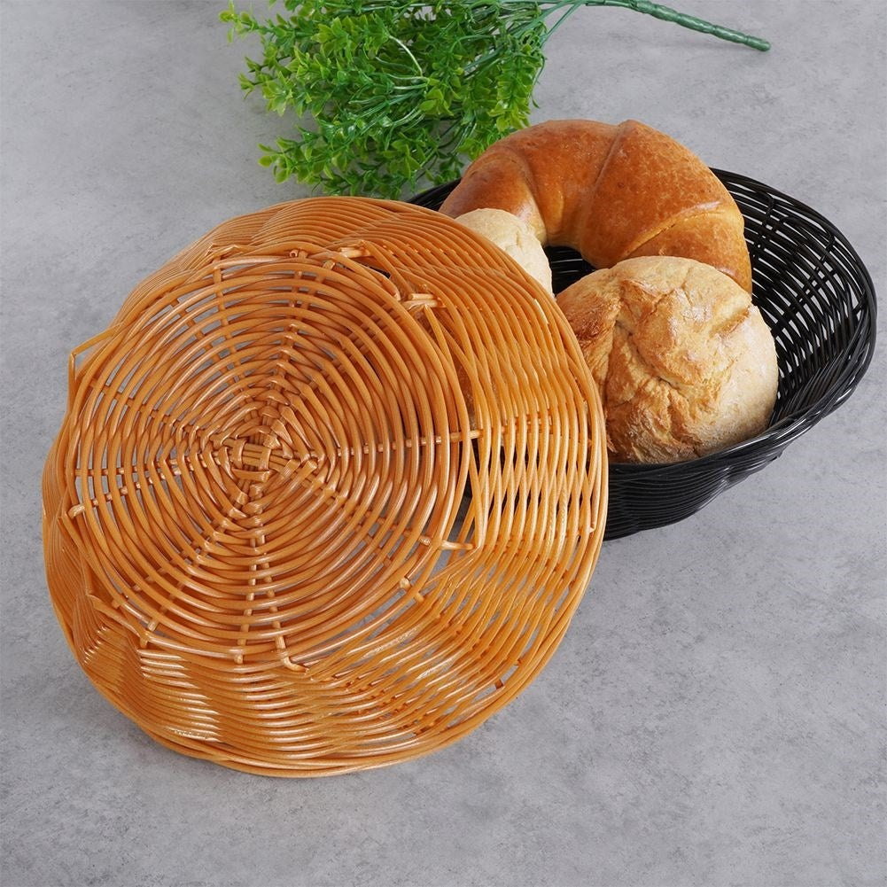 Set of 2 bread baskets in brown and black for serving