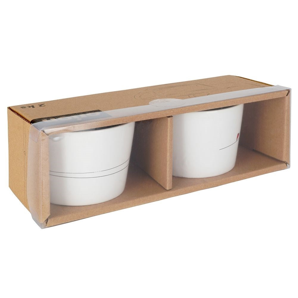 Set of 2 ceramic mugs with a heart pattern, dishwasher safe
