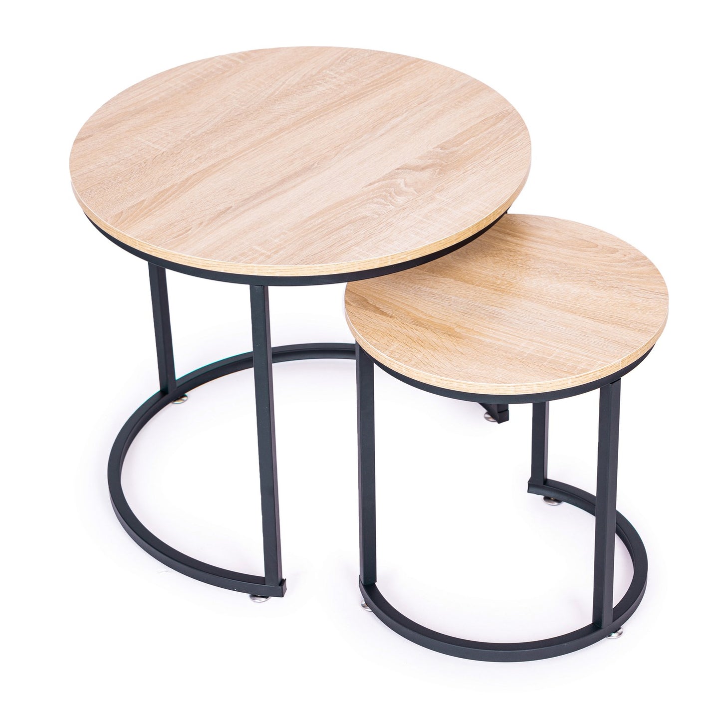 Set of 2 coffee tables, round Loft design